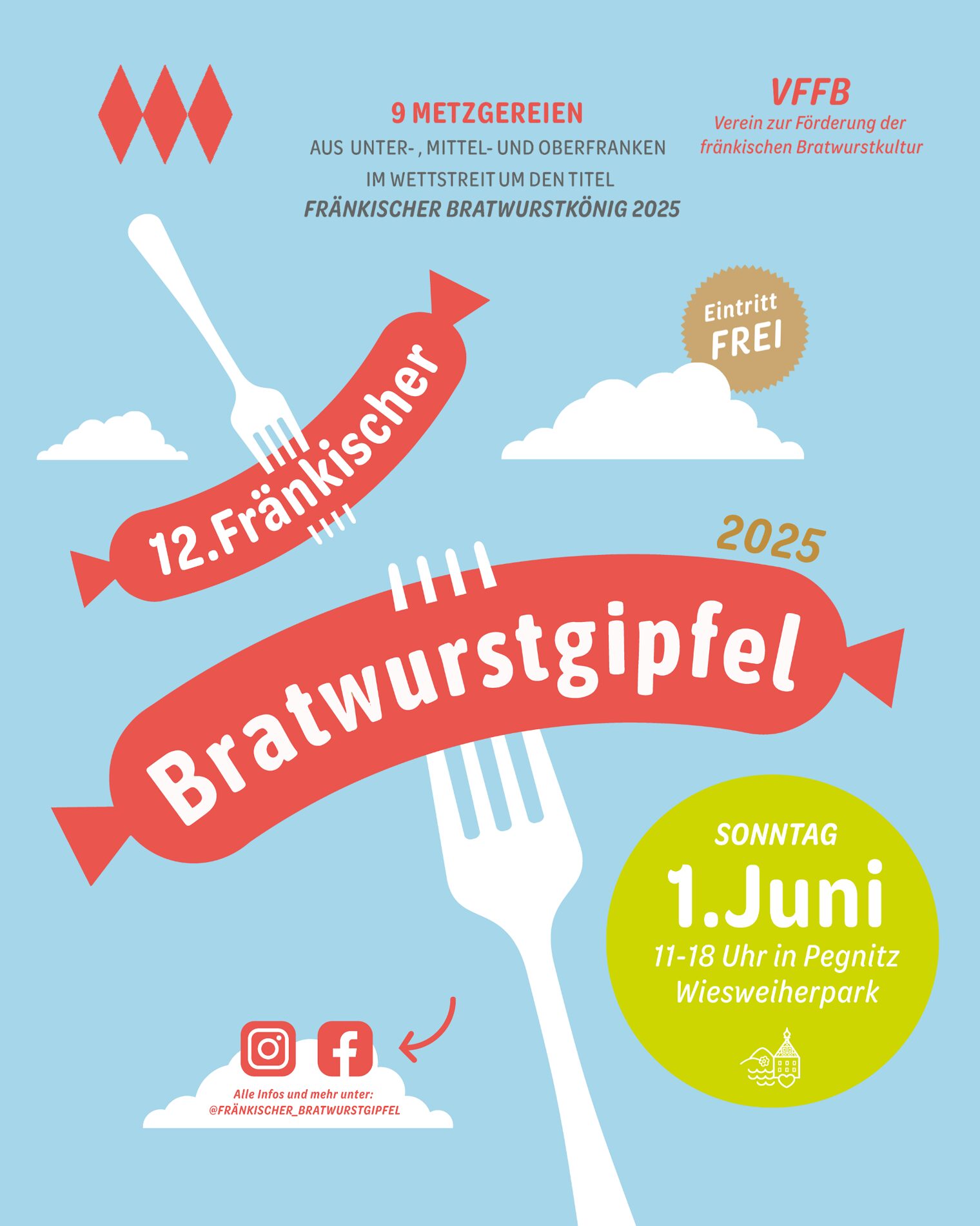 Grafik zum 12. Fränkischen Bratwurstgipfel am 1. Juni in Pegnitz 