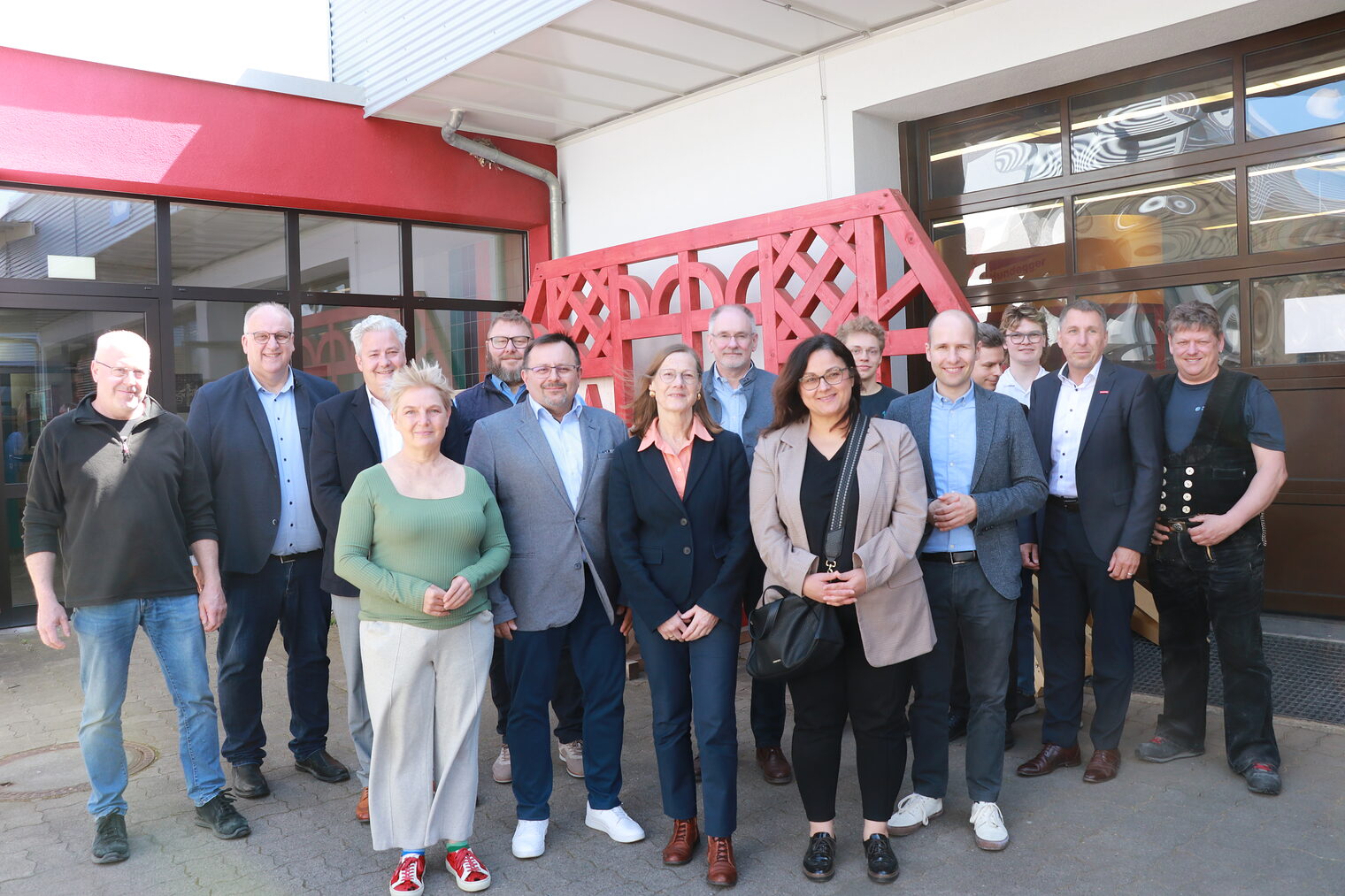 Gruppenbild der Delegation der Grünen zusammen mit HWK-Präsident Grassmann, HWK-Geschäftsführer Bauer und HWK-Geschäftsführer Beck.