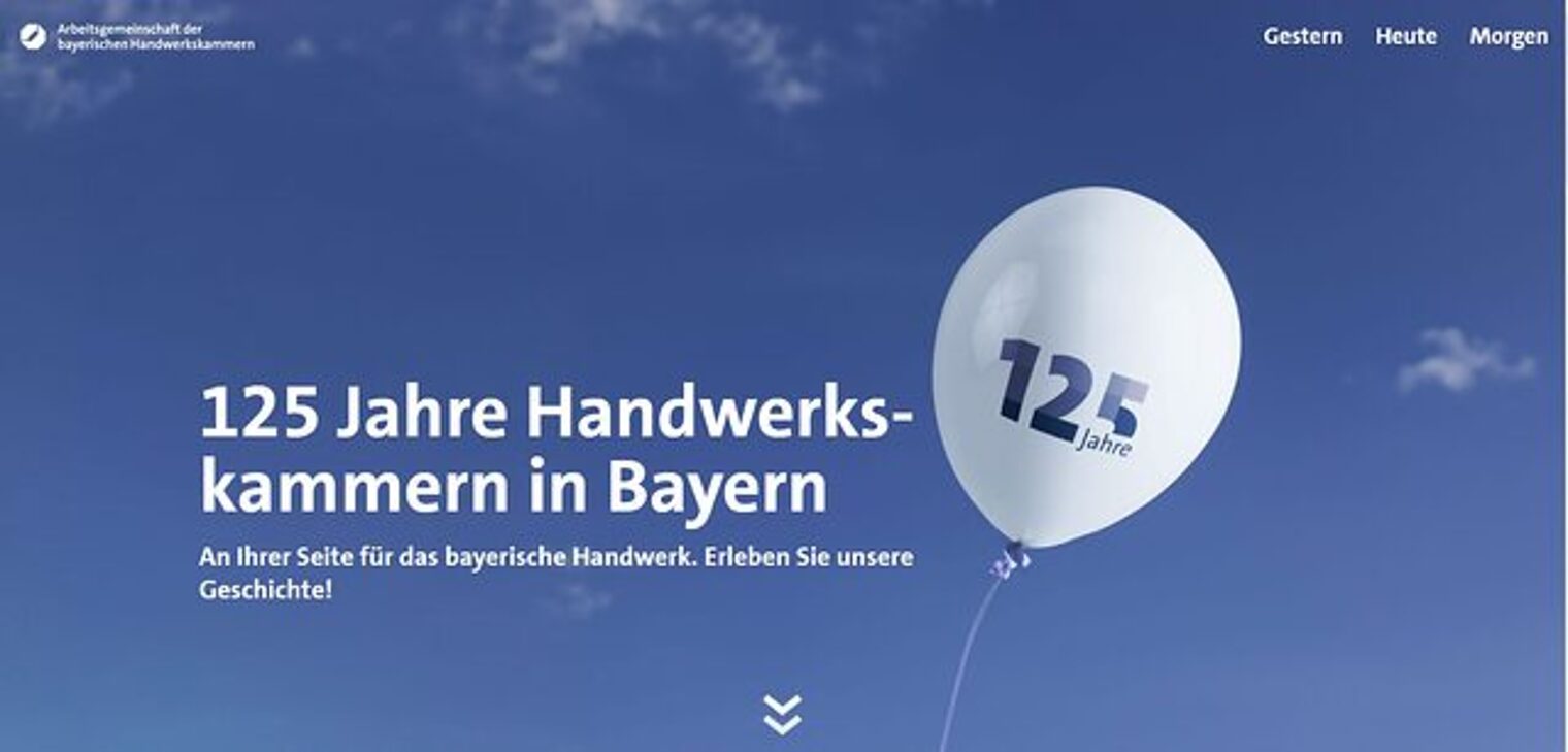 Banner 125 Jahre Handwerkskammern in Bayern