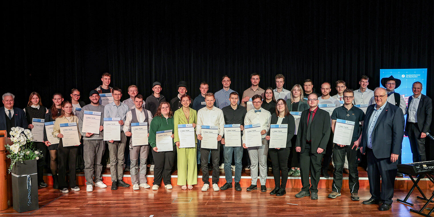 Gruppenbild aller Kammersiegerinnen und Kammersieger der DMH 2025