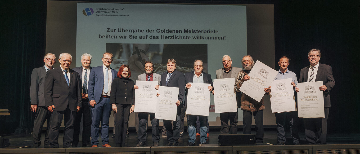 Gruppenbild der Goldenen Meisterinnen und Meister aus Kulmbach