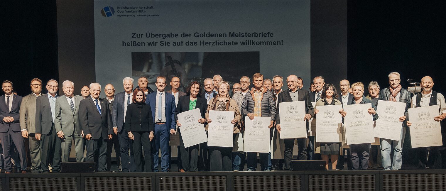 Gruppenbild der Goldenen Meisterinnen und Meister aus Bayreuth