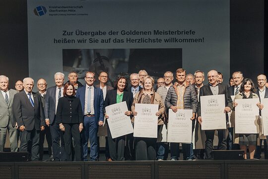 Gruppenbild der Goldenen Meisterinnen und Meister aus Bayreuth