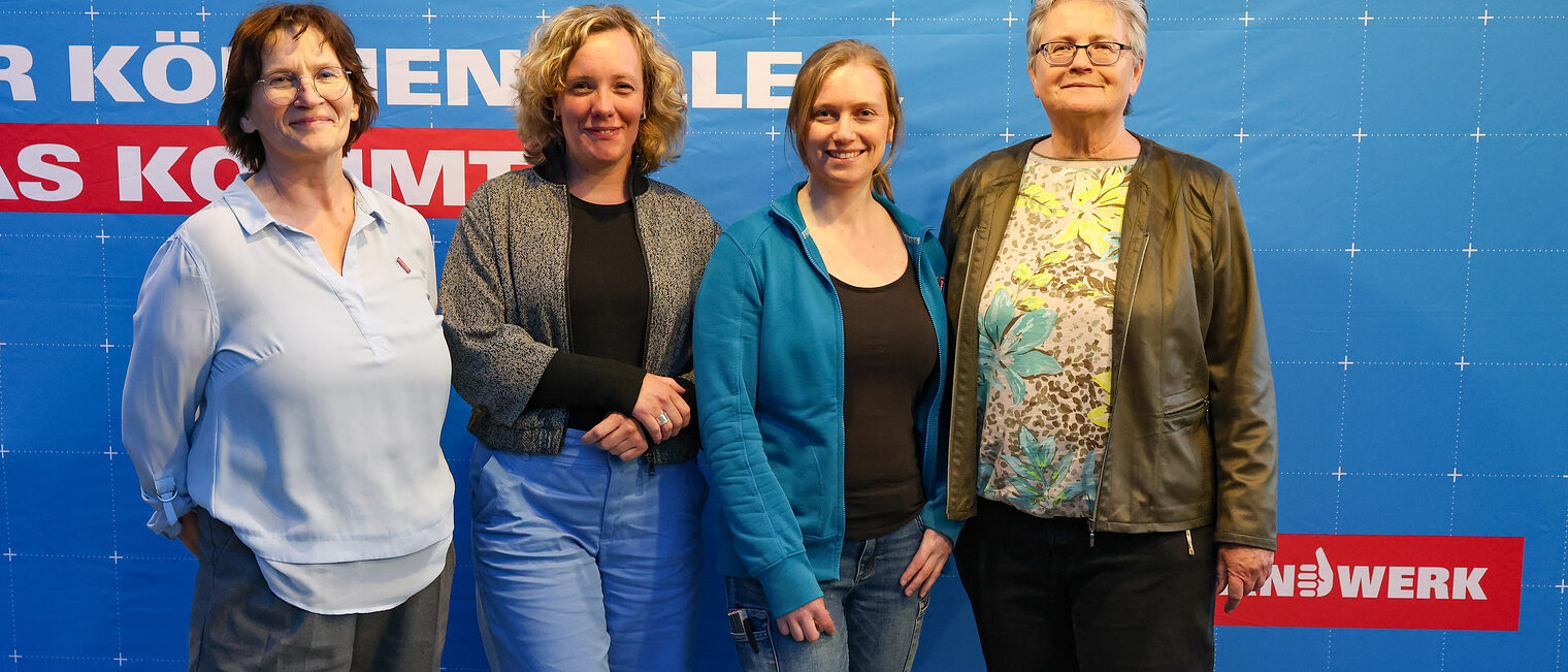 Gruppenbild der Podiumsteilnehmerinnen Michaela Heimpel, Corinna Lange, Tanja Wölfel und Susanne Oppermann