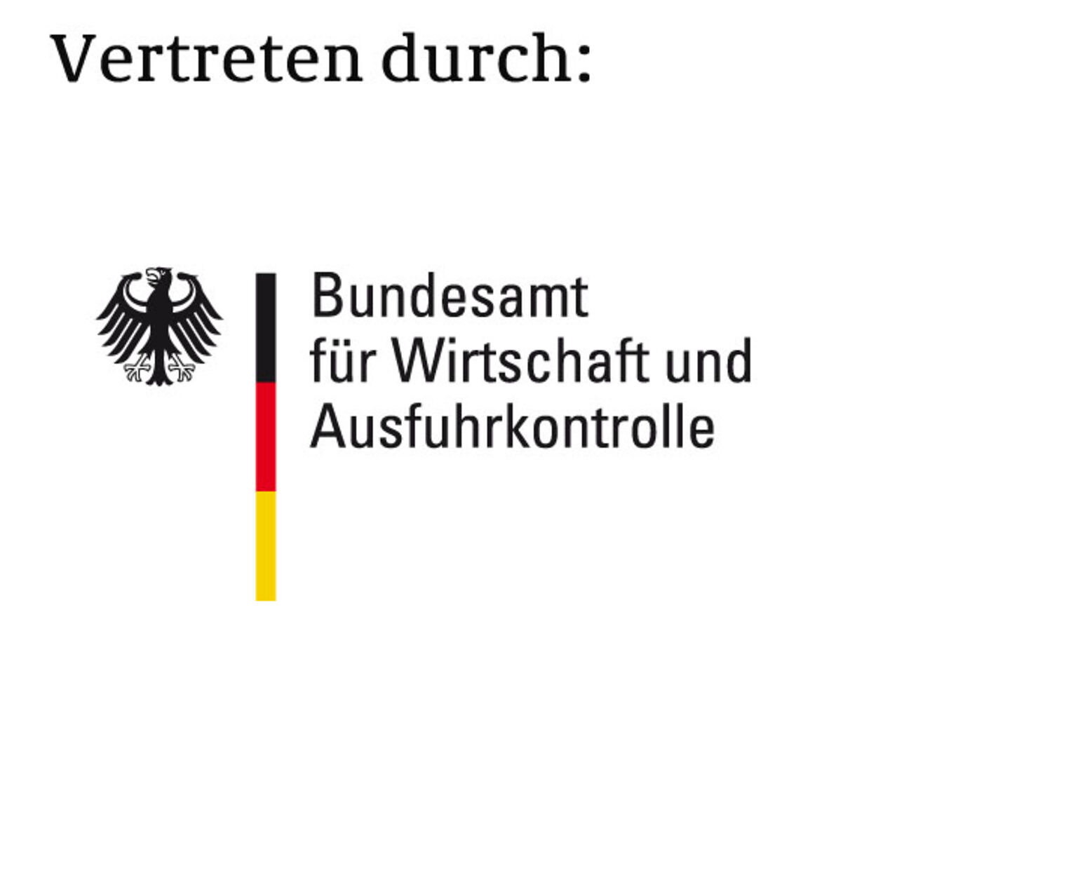 Logo Vertreten durch Bundesamt für Wirtschaft und Ausfuhrkontrolle