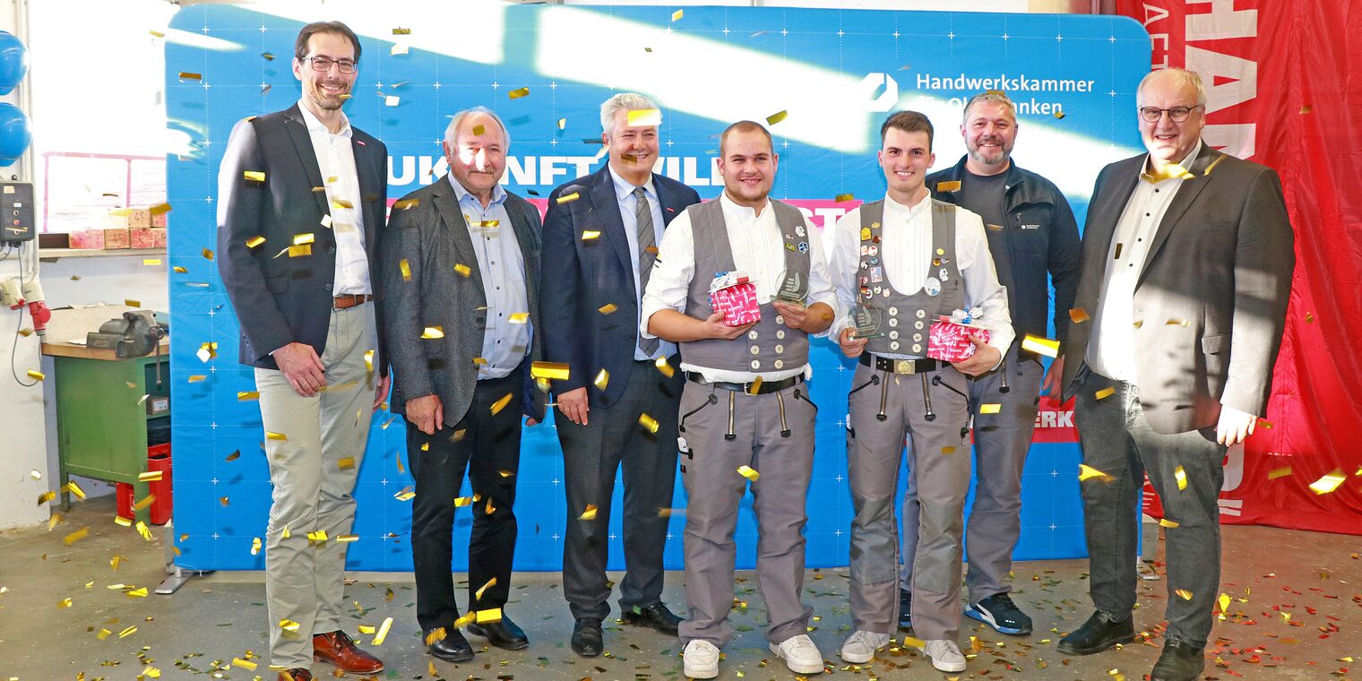 Gruppenbild von Dr. Rainer-Johannes Wolf, Otto Siebenhaar, Matthias Graßmann, Tim Arnold, Jakob Distler, Frank Heinisch, Reinhard Bauer