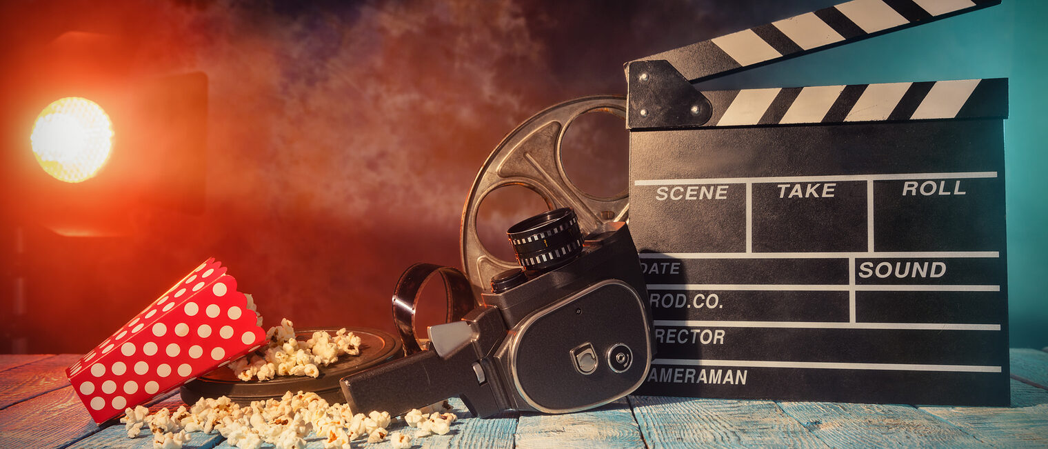 Retro film production accessories placed on wooden planks. Concept of film-making. Smoke effect with spot light on background Schlagwort(e): film, reel, movie, cinema, entertainment, motion, popcorn, picture, dark, black, wood, stilllife, retro, vintage, director, production, producer, background, studio, old, chalkboard, cinematography, clapper, filmstrip, industry, scene, shot, smoke, slate, effects, life, red, making, board, camera, celluloid, chalk, clap, clapboard, clapperboard, effect, roll, tape, video, hollywood, concept, theater, theatre, action, projector, film, reel, movie, cinema, entertainment, motion, popcorn, picture, dark, black, wood, stilllife, retro, vintage, director, production, producer, background, studio, old, chalkboard, cinematography, clapper, filmstrip, industry, scene, shot, smoke, slate, effects, life, red, making, board, camera, celluloid, chalk, clap, clapboard, clapperboard, effect, roll, tape, video, hollywood, concept, theater, theatre, action, projector