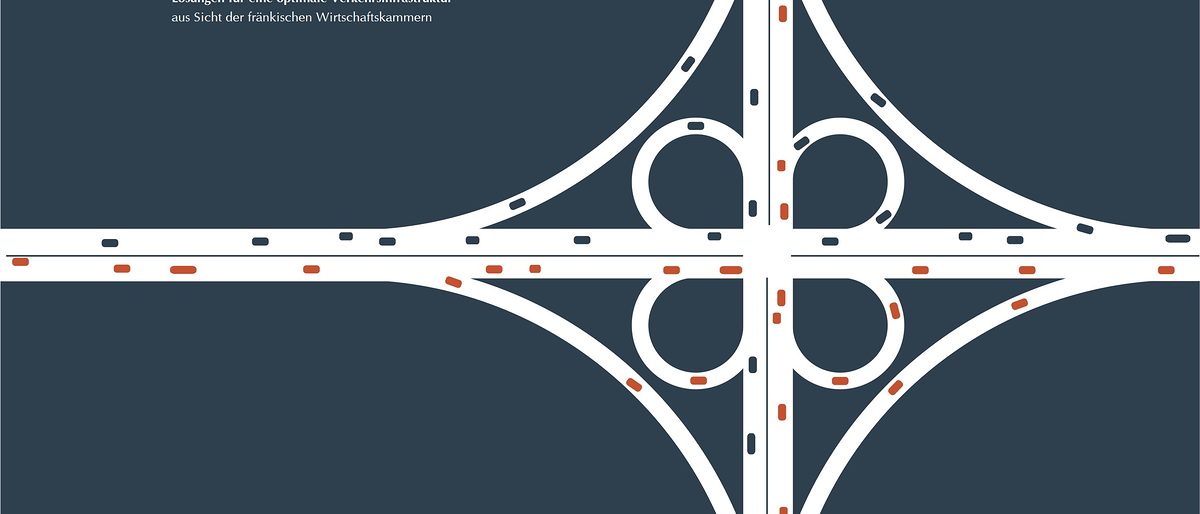12-Punkte-Programm Verkehr Busy highway road junction. Urban road traffic with cars top view. Overhead view of transport vector illustration. Minimalistic banner.