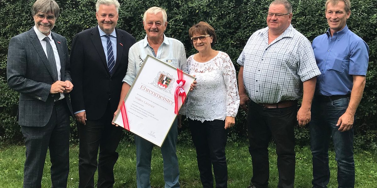 Ehrenmeisterbrief für Walter Limmer Ehrenmeisterbrief für Walter Limmer