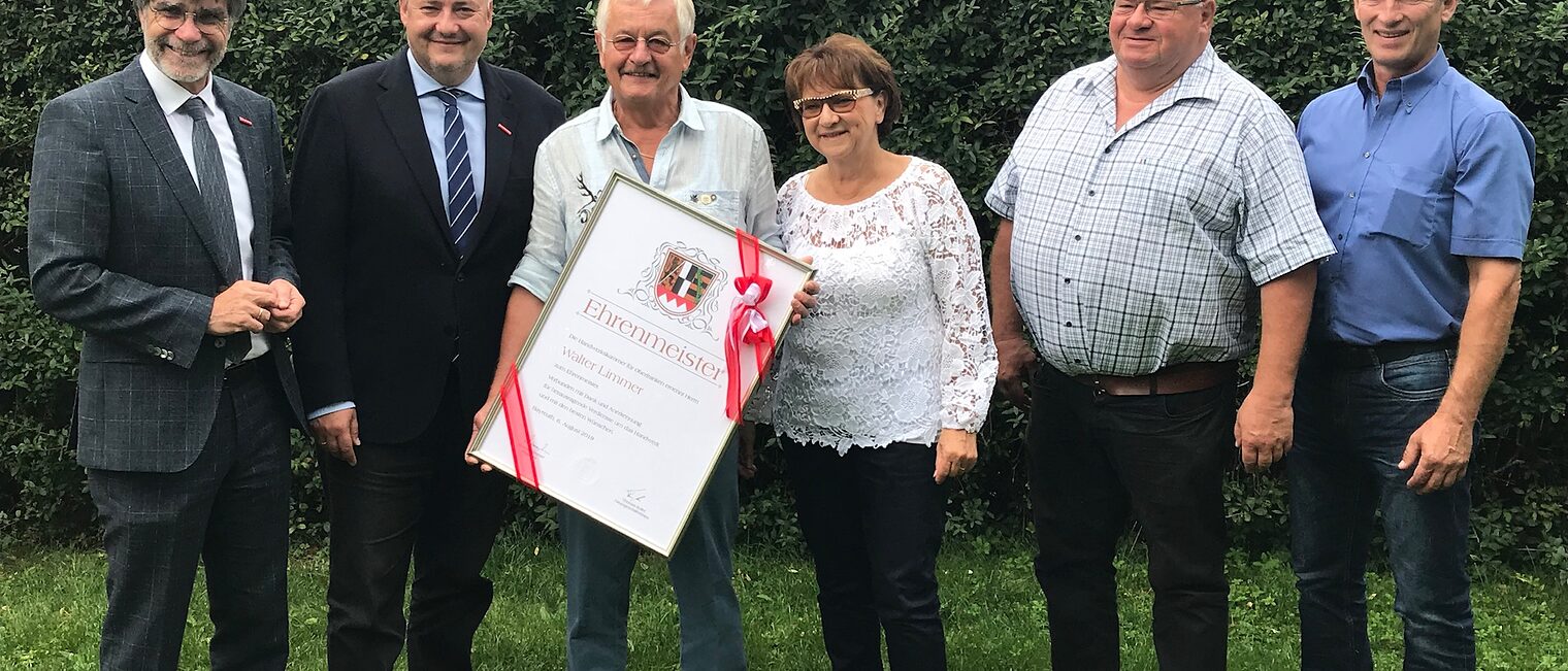 Ehrenmeisterbrief für Walter Limmer Ehrenmeisterbrief für Walter Limmer